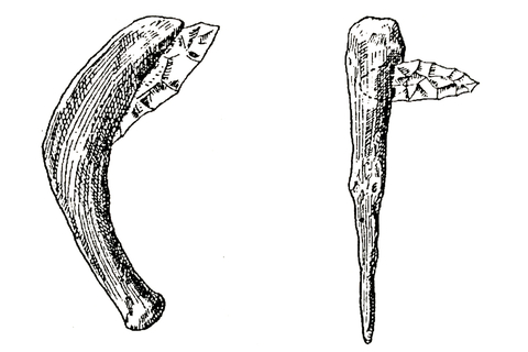 Illustration of sickles from the Younger Stone Age