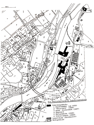 Site plan with Geyerhammer, main work, Viktoria hut